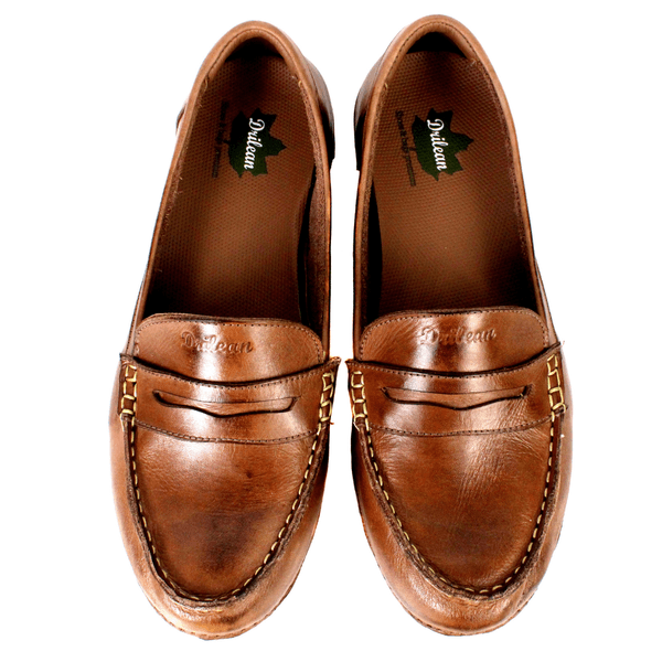 Mocassim Feminino em Couro Legítimo e Palmilha Gel - Castanho - Sola Castanho (AL070)