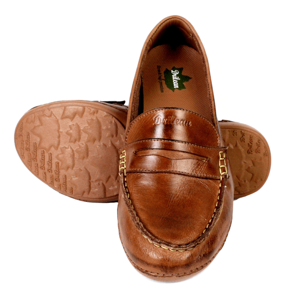 Mocassim Feminino em Couro Legítimo e Palmilha Gel - Castanho - Sola Castanho (AL070)