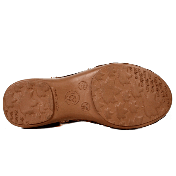 Sapatilha Feminina em Couro Legítimo e Palmilha Gel - Castanho/Abóbora - Sola Castanho (AL072) 