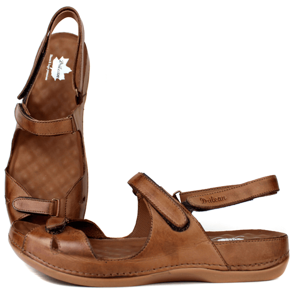 Sandália Bem-Estar Ortopédica em Couro Legítimo - ... - Drilean
