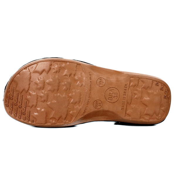 Sandália Bem-Estar Ortopédica em Couro Legítimo - Castanho - Sola Castanho (BE006) 