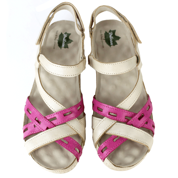 Sandália Bem-Estar Ortopédica em Couro Legítimo - Off /Violeta - Sola Off (BE009)