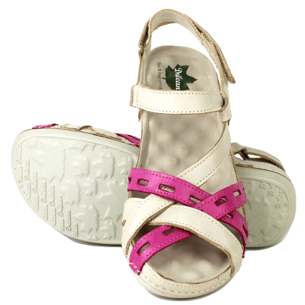 Sandália Bem-Estar Ortopédica em Couro Legítimo - Off /Violeta - Sola Off (BE009)