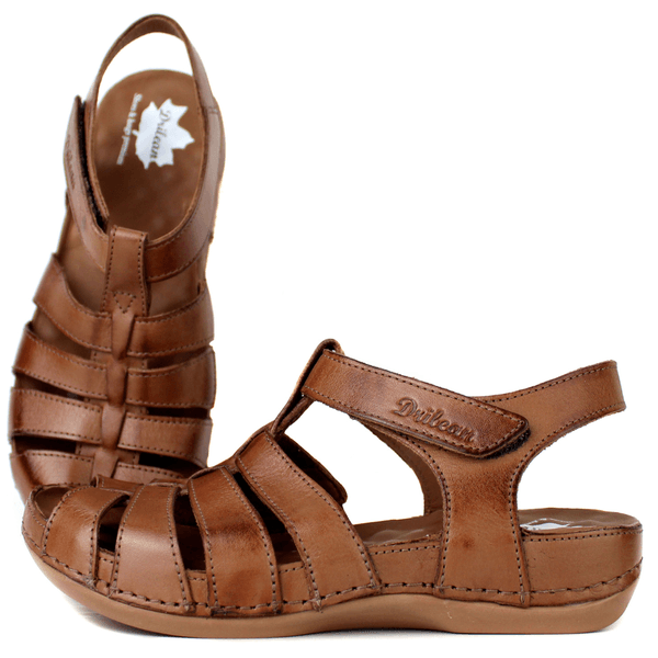 Sandália Bem-Estar Ortopédica em Couro Legítimo - ... - Drilean