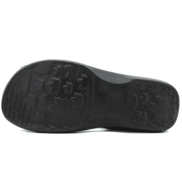 Mule Ortopédico de Couro Legítimo com Palmilha GEL - Violeta - Sola Preta (BE020)