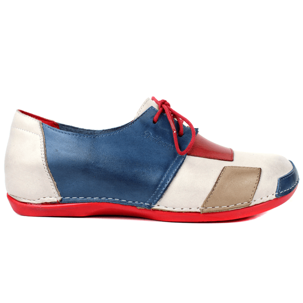 Tênis Bem-Estar Ortopédico em Couro Legítimo - OFF /AZUL /VERMELHO /FENDI /OCEANO - Sola Vermelha (BE026)