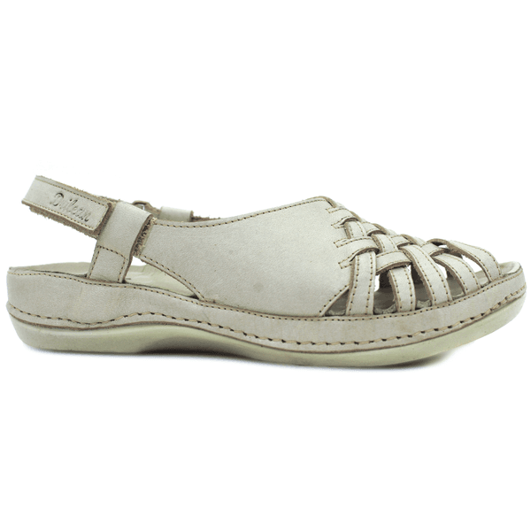Sandália Bem-Estar Ortopédica em Couro Legítimo - Off White - Sola Off (BE031)
