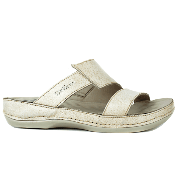 Sandália Bem-Estar Ortopédica em Couro Legítimo - Bicolor Off White - Palmilha e Sola Off (BE033)