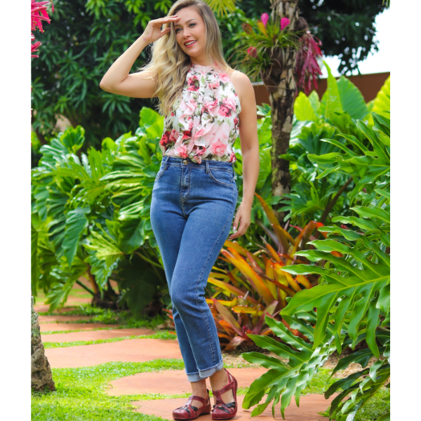 Sapatilha Bem-Estar Ortopédica em Couro Legítimo - Bicolor Vermelho/Preto - Sola Preta (BE046)