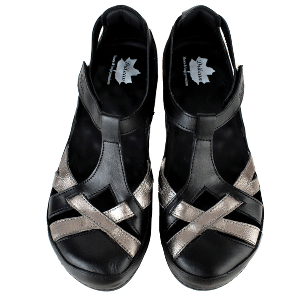 Sapatilha Bem-Estar Ortopédica em Couro Legítimo - Preto /Onix - Sola Preta (BE046) 