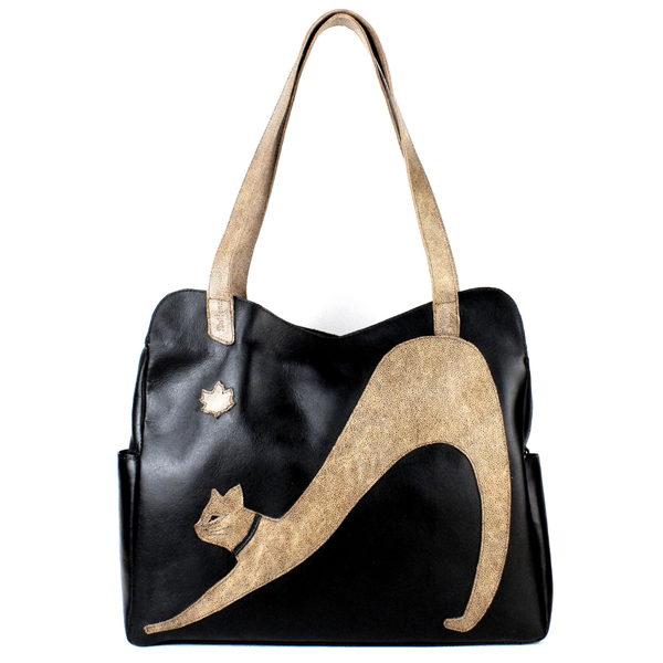 BOLSA GATO PREGUIÇOSO PRETO/BICOLOR FENDI 100% COU... - Drilean