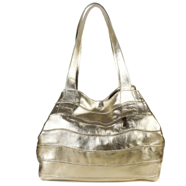 Bolsa 100% em couro legítimo - Metalizado Ouro (BG015) OUTLET