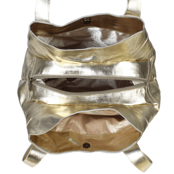 Bolsa 100% em couro legítimo - Metalizado Ouro (BG015) OUTLET
