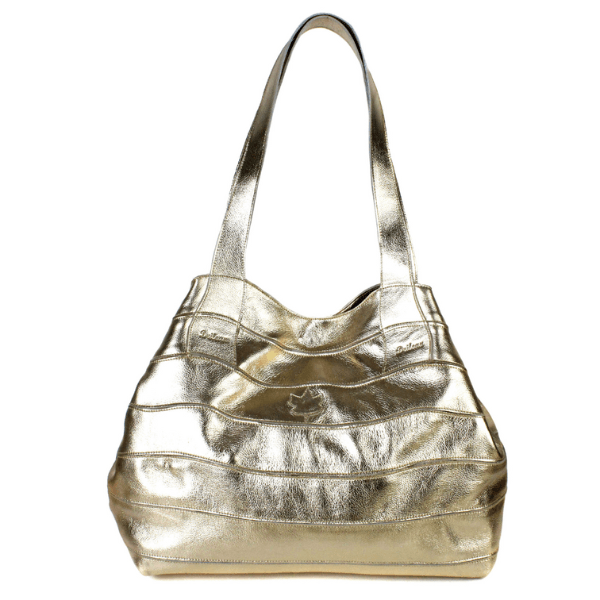 Bolsa 100% em couro legítimo - Metalizado Ouro (BG015) OUTLET