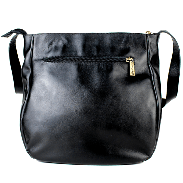 Bolsa 100% em couro legítimo - PRETO (BM008)