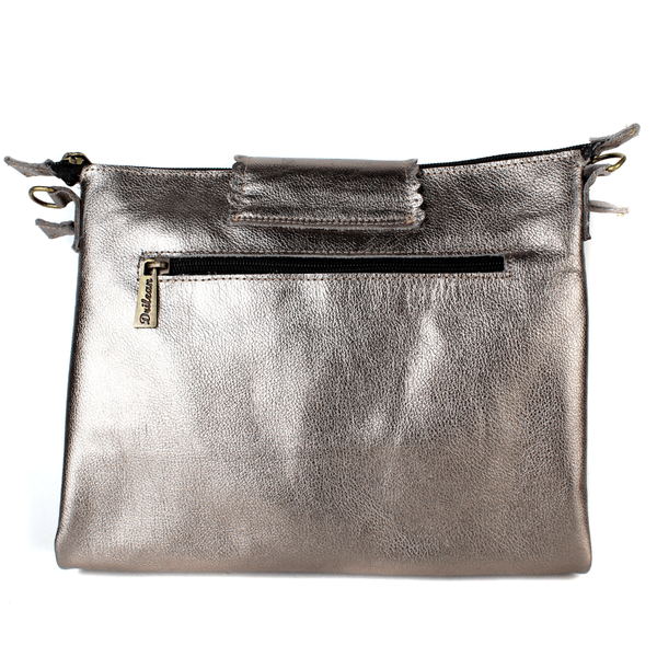 Bolsa Feminina em Couro - Onix /Prata /Ouro (BP006) 