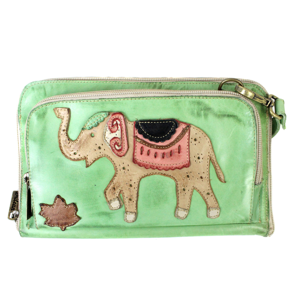 Bolsa 100% em couro legítimo - PISTACHE/CARAMELO/O... - Drilean