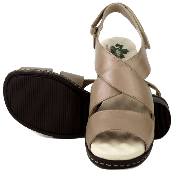 Sandália Feminina de Salto em Couro Legítimo e Palmilha em Gel - Fendi (BR056)