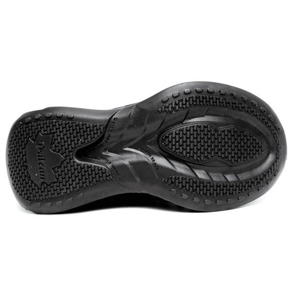 Tênis Feminino em Couro Legítimo com Palmilha em Gel - Prata/Preto - Sola Preta (CAF001)