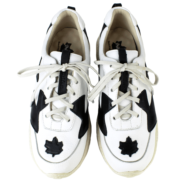 Tênis Feminino em Couro Legítimo com Palmilha em Gel - Branco /Preto - Sola Off (CAF005) 