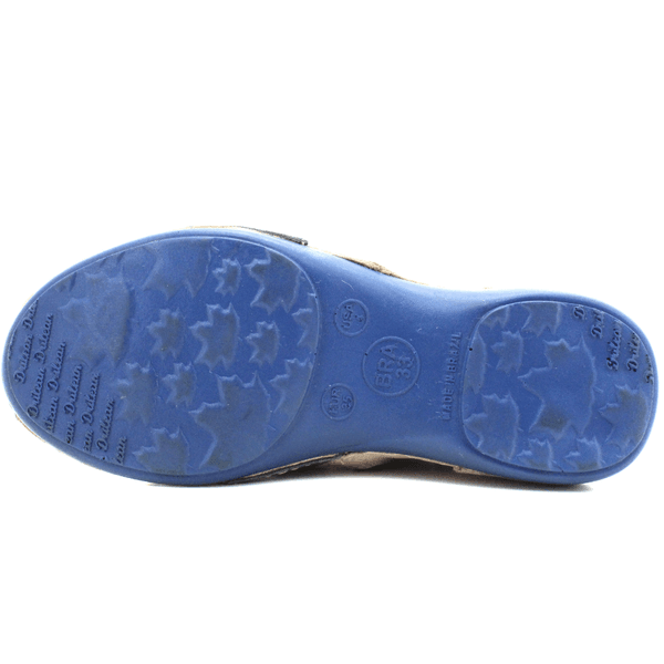 Bota Ortopédica Feminina em Couro Legítimo com Palmilha Gel - Off - Azul - Sola Azul - 33 (AL001)