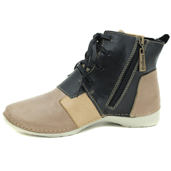 Bota Ortopédica Feminina em Couro Legítimo com Palmilha Gel - Fendi - Preto - Sola Off - 36 (AL001) OUTLET