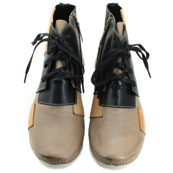 Bota Ortopédica Feminina em Couro Legítimo com Palmilha Gel - Fendi - Preto - Sola Off - 36 (AL001) OUTLET