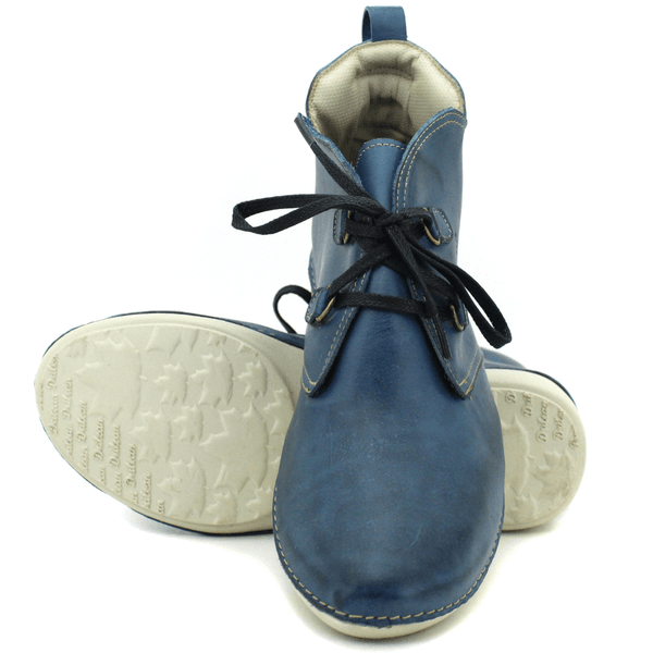Bota Ortopédica Feminina em Couro Legítimo com Palmilha Gel - Azul - Sola Off (AL003)