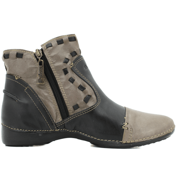 Bota Ortopédica Feminina em Couro Legítimo com Palmilha Gel - Preto - Chumbo - 37 (AL004) OUTLET