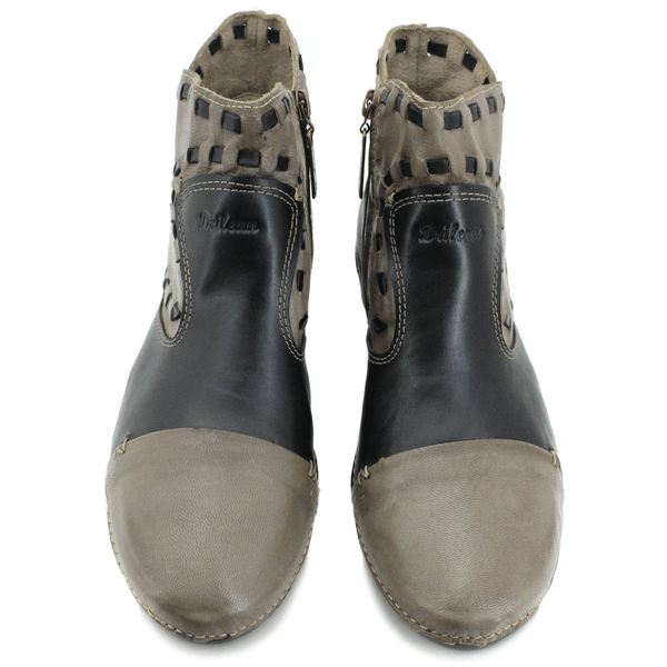 Bota Ortopédica Feminina em Couro Legítimo com Palmilha Gel - Preto - Chumbo - 37 (AL004) OUTLET