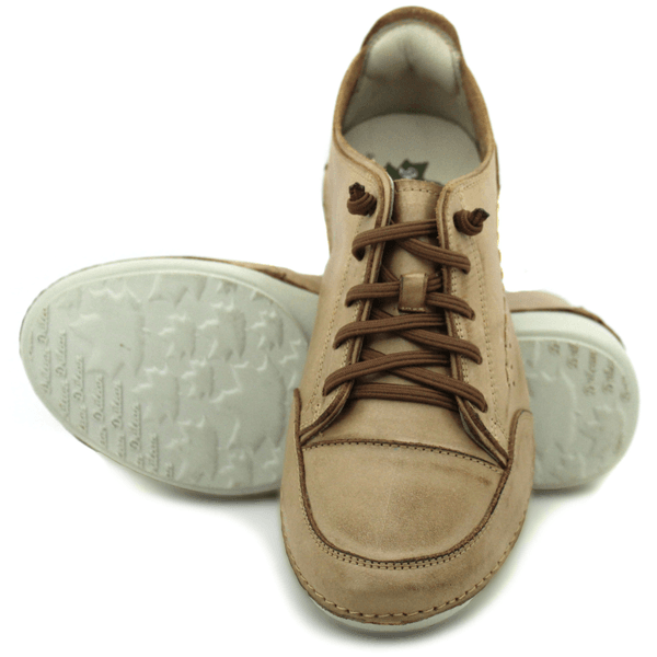 Tênis Feminino de Couro Legítimo com Palmilha em Gel - Caramelo - Sola Off - 35 (AL008) OUTLET