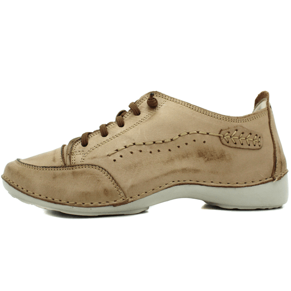 Tênis Feminino de Couro Legítimo com Palmilha em Gel - Caramelo - Sola Off - 35 (AL008) OUTLET