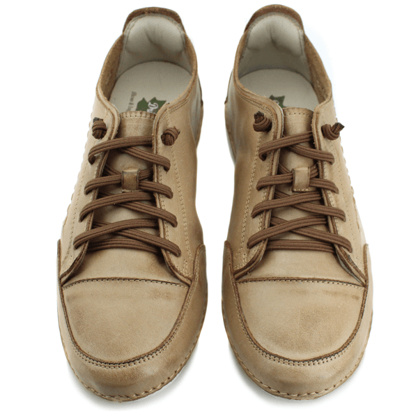 Tênis Feminino de Couro Legítimo com Palmilha em Gel - Caramelo - Sola Off - 35 (AL008) OUTLET