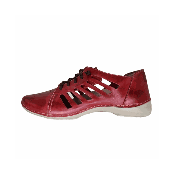 Tênis AL 009 Vermelho 100% em couro com palmilha em GEL