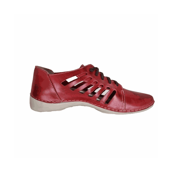 Tênis AL 009 Vermelho 100% em couro com palmilha em GEL
