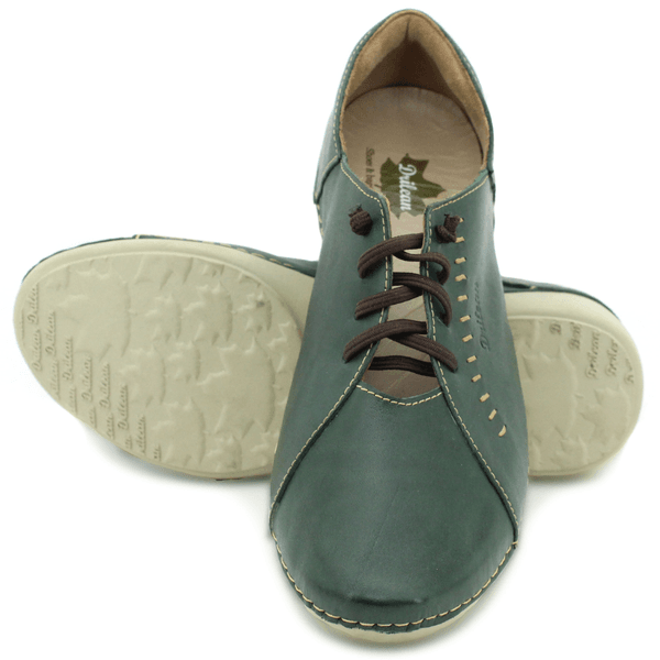 Tênis Feminino de Couro Legítimo com Palmilha em Gel - Verde - Sola Off - 36 (AL011) OUTLET