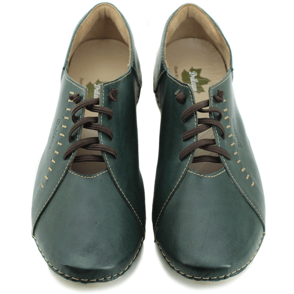 Tênis Feminino de Couro Legítimo com Palmilha em Gel - Verde - Sola Off - 36 (AL011) OUTLET