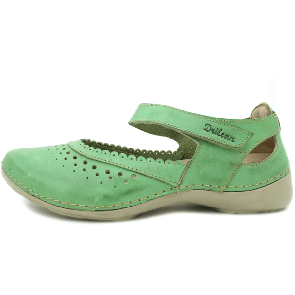 Sapatilha Feminina em Couro Legítimo e Palmilha Gel - Pistache - Sola Off - 36 (AL014) OUTLET