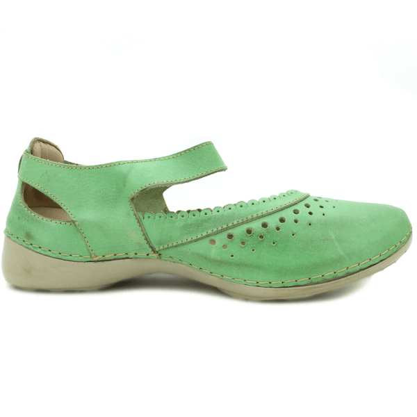 Sapatilha Feminina em Couro Legítimo e Palmilha Gel - Pistache - Sola Off - 36 (AL014) OUTLET