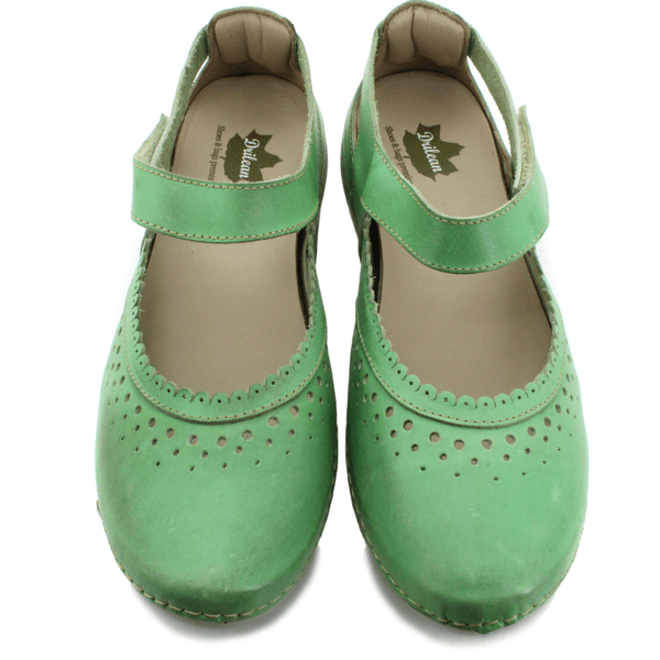 Sapatilha Feminina em Couro Legítimo e Palmilha Gel - Pistache - Sola Off - 36 (AL014) OUTLET