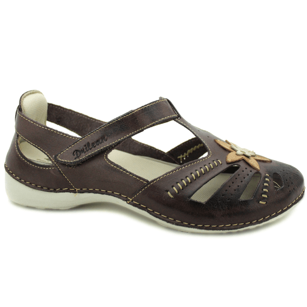 Sapatilha Feminina em Couro Legítimo e Palmilha Gel - Café - Caramelo - Sola Off - 37 (AL016) OUTLET