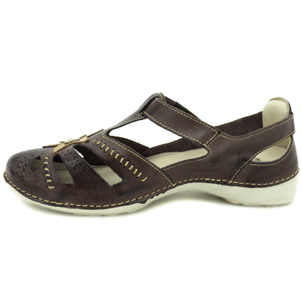 Sapatilha Feminina em Couro Legítimo e Palmilha Gel - Café - Caramelo - Sola Off - 37 (AL016) OUTLET