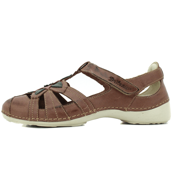 Sapatilha Feminina em Couro Legítimo e Palmilha Gel - Castanho - Verde - Vermelho - Sola Off - 36 (AL030) OUTLET