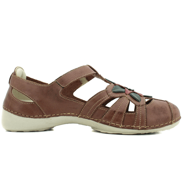 Sapatilha Feminina em Couro Legítimo e Palmilha Gel - Castanho - Verde - Vermelho - Sola Off - 36 (AL030) OUTLET