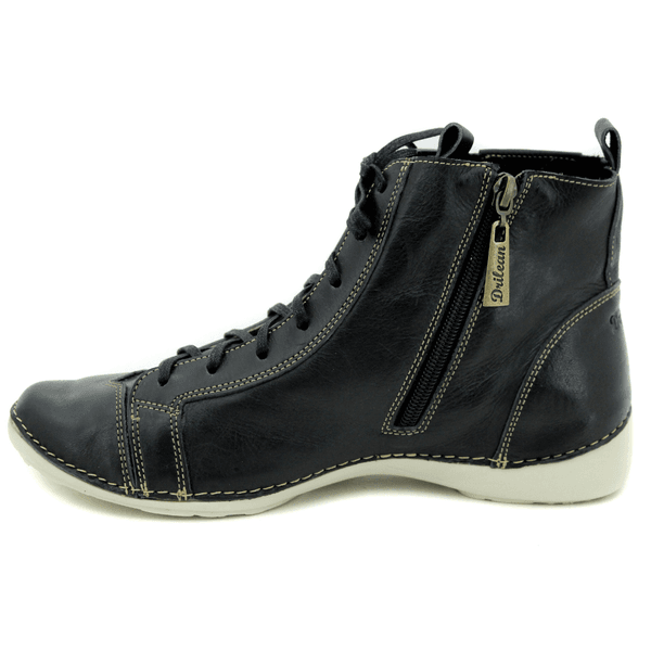 Bota Ortopédica Feminina em Couro Legítimo com Palmilha Gel - Preto - Sola Off (AL034)