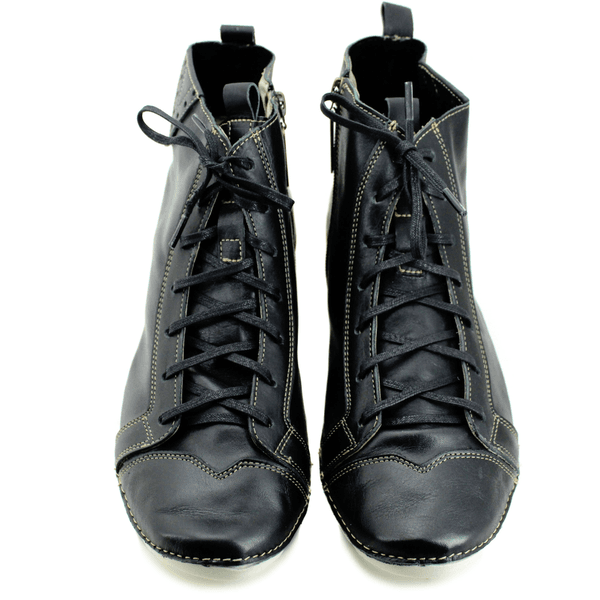 Bota Ortopédica Feminina em Couro Legítimo com Palmilha Gel - Preto - Sola Off (AL034)
