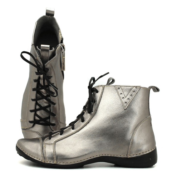 Bota Ortopédica Feminina em Couro Legítimo com Palmilha Gel - Onix - Sola Preta (AL034)