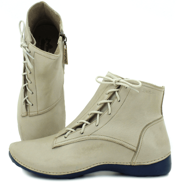 Bota Ortopédica Feminina em Couro Legítimo com Palmilha Gel - Off - Sola Azul - 39 (AL035) OUTLET