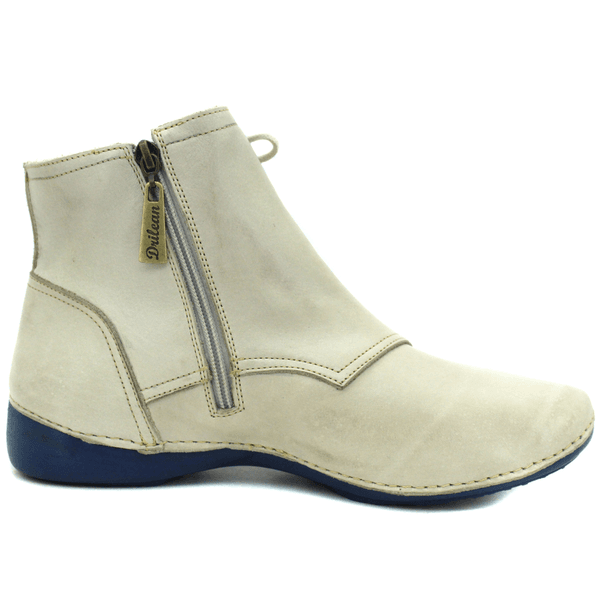 Bota Ortopédica Feminina em Couro Legítimo com Palmilha Gel - Off - Sola Azul - 39 (AL035) OUTLET