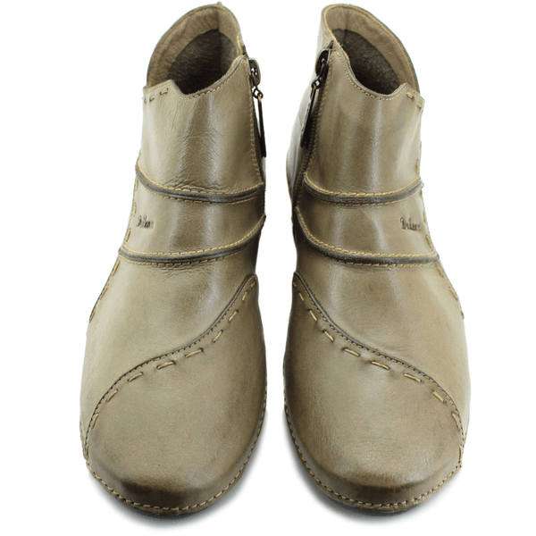 Bota Ortopédica Feminina em Couro Legítimo com Palmilha Gel - Chumbo - Sola Preta - 36 (AL037) OUTLET